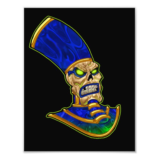 Foto Arte del Skeleton del faraón King Skull egipcio (Frente)