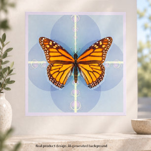 Foto Arte digital geométrico de mariposa monarca