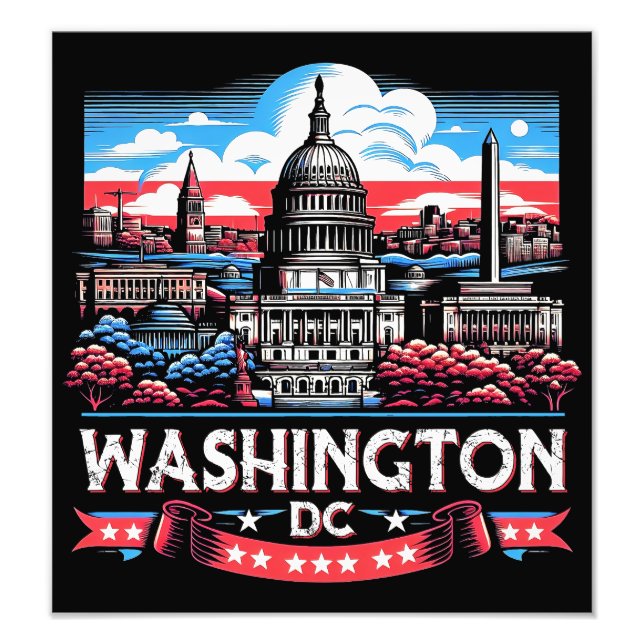 Foto Arte emblemático de Washington DC Skyline (Frente)