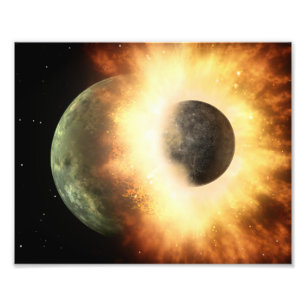 Foto Arte espacial de colisión de planetas