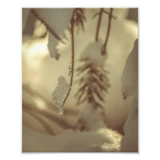 Foto Arte fino de paisaje invernal de hielo y nieve del