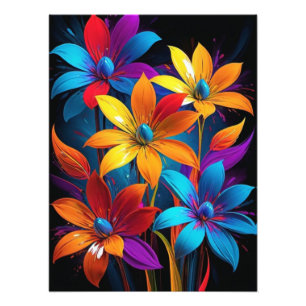 Foto Arte floral colorido abstracto vibrante-32908