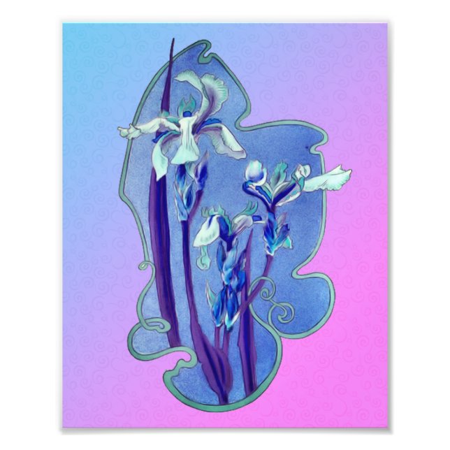 Foto Arte floral de irlandeses azules 8x10 (Frente)