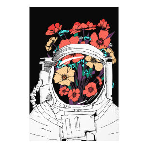 Foto Arte floral espacial de astronauta