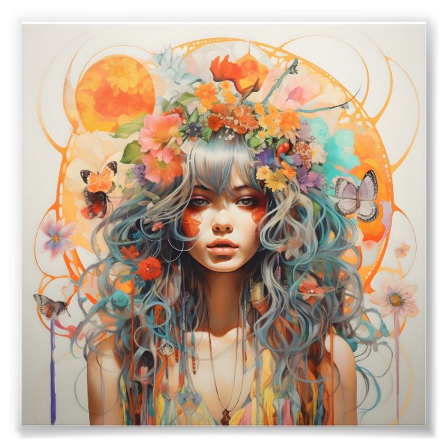 Foto Arte floral fantástico para paredes (Frente)