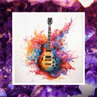 Arte fotográfico de guitarras salpicadas psicodéli