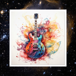 Foto Arte fotográfico de guitarras salpicadas psicodéli