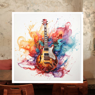 Foto Arte fotográfico de guitarras salpicadas psicodéli