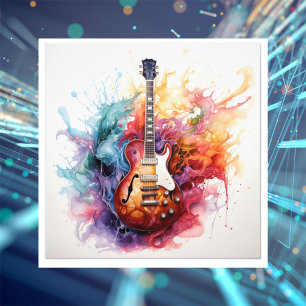 Foto Arte fotográfico de guitarras salpicando psicodéli