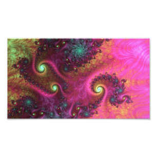 FOTO ARTE FRACTAL PSICODÉLICO ROSA Y TURQUESA