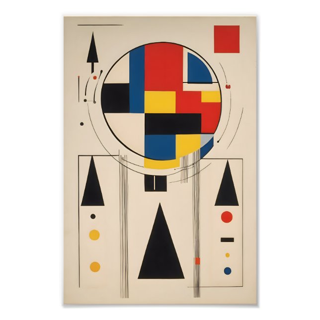 Foto Arte geométrico Minimalista inspirado en Bauhaus (Frente)