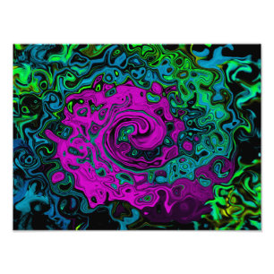 Foto Arte Líquido Giratorio Abstracto Magenta Enérgico