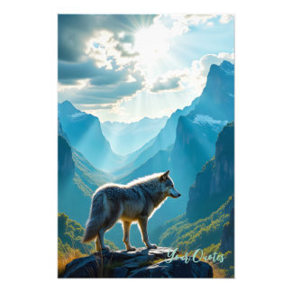 Foto Arte majestuoso del lobo de montaña