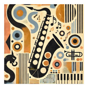 Foto Arte minimalista de la era del jazz de mediados de