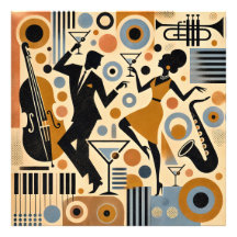 Arte Minimalista de la Era del Jazz de Mitad de Si