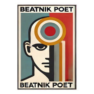 Foto Arte moderno de mediados de siglo Beatnik Poeta