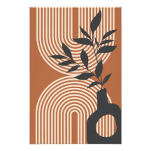 Arte mural minimalista de estilo boho