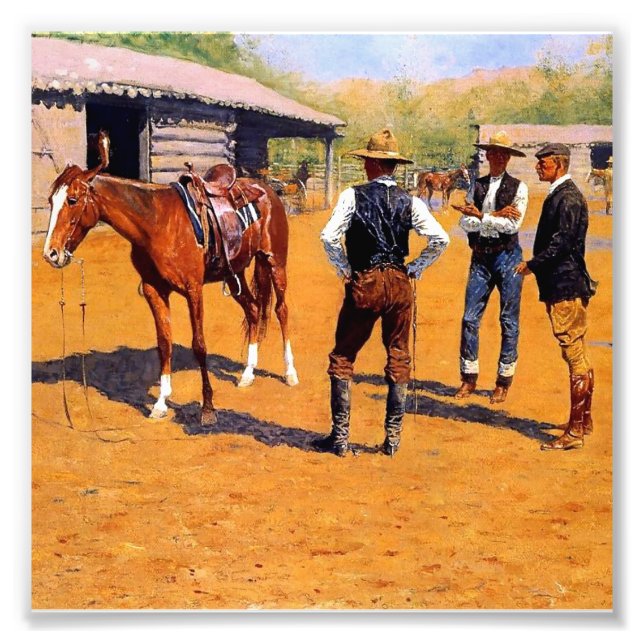 Foto Arte occidental de Frederic Remington "Comprando p (Frente)