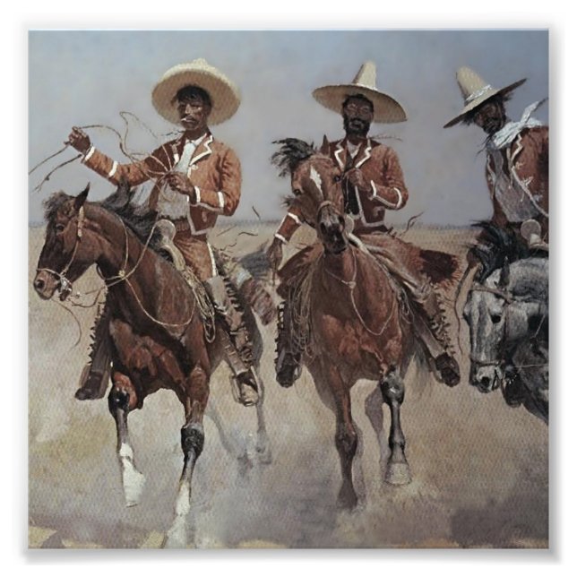 Foto Arte occidental de Frederic Remington “Jinetes mex (Frente)