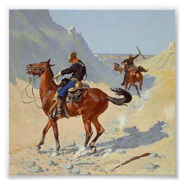 Foto Arte Occidental de Frederic Remington “La Guardia  (Frente)