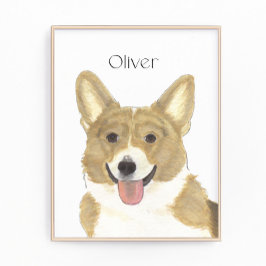 Foto Arte personalizado de Amanecer y Corgi Blanco