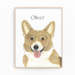 Foto Arte personalizado de Amanecer y Corgi Blanco