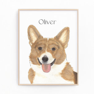 Foto Arte personalizado de corgi rojo y blanco