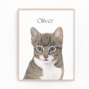 Foto Arte Personalizado de Gato Atigrado Gris