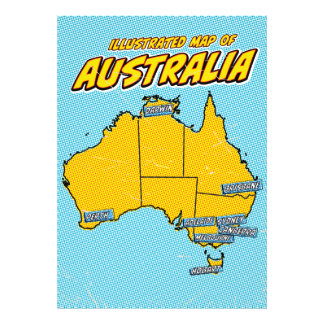 Foto Arte pop Australia ilustrada