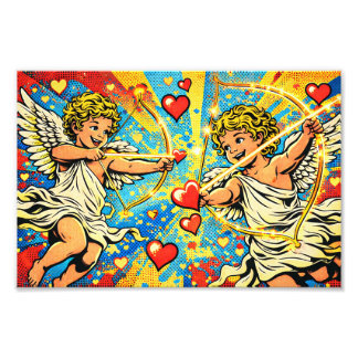 Foto ARTE POP de dos cupidos juguetones