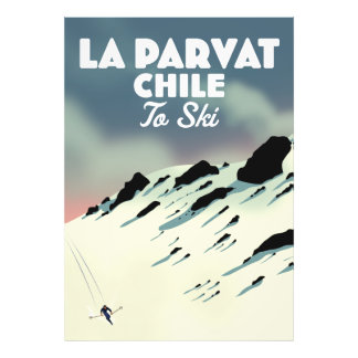 Foto Arte retro de esquí La Parvat Chile.