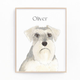 Foto Arte Schnauzer en blanco y gris personalizado