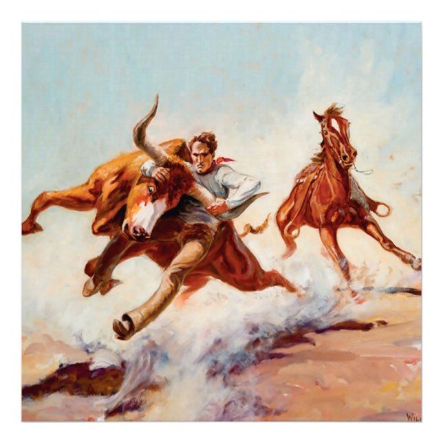 Foto Arte Western “Bull Dogger” de Will James (Frente)