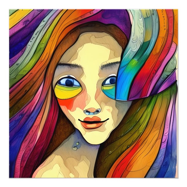 Foto Artsy, Chica colorido y abstracto (Frente)