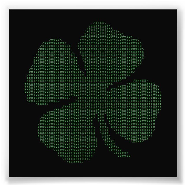 Foto Ascii Art Shamrock Four Leaf Clover (Frente)