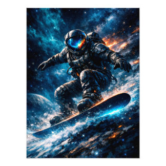 Foto Astronaut Snowboarding Through Space