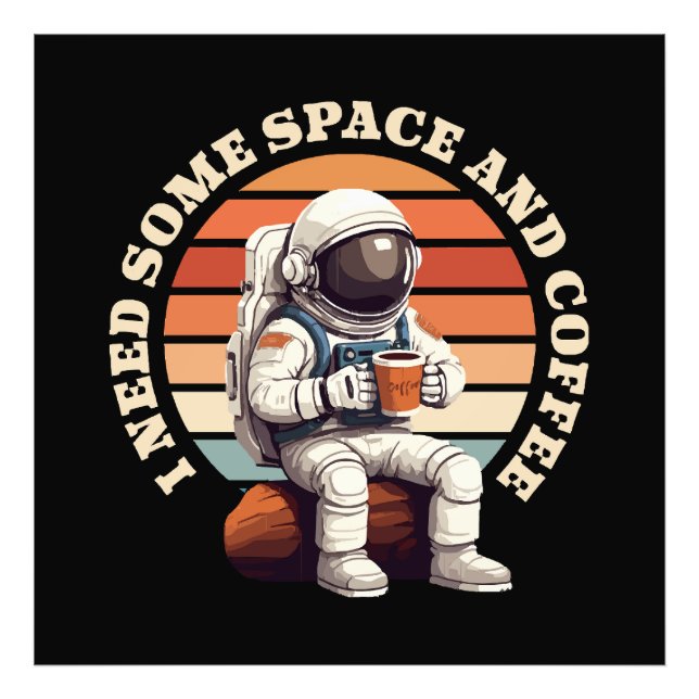 Foto Astronauta bebiendo café (Frente)