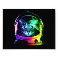 Astronauta de un gato colorido