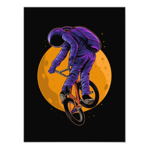 Foto Astronauta En Bicicleta Bmx En La Luna Halloween
