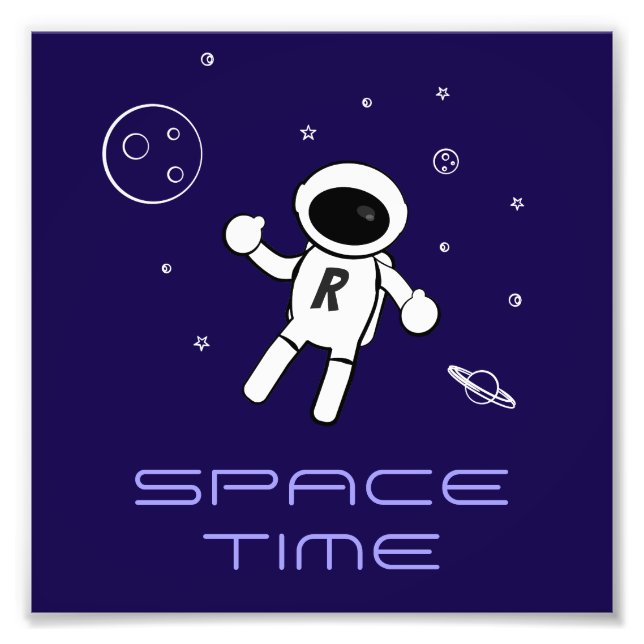 Foto Astronauta en el espacio - Arte en morado, negro y (Frente)