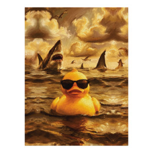 Foto Ataque Épico de Tiburón con un Valiente Pato de Go
