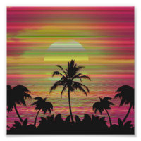 Atardecer caribeño Vaporwave Estética Retro 80s 90