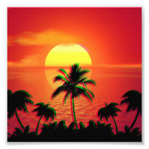 Foto Atardecer caribeño Vaporwave Estética Retro 80s 90
