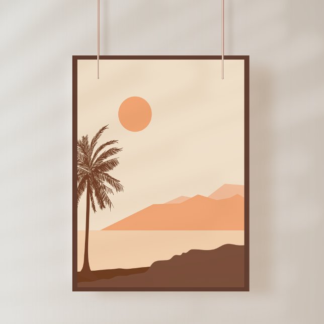 Foto Atardecer de palmera, Isla, Arte abstracto boho (Subido por el creador)