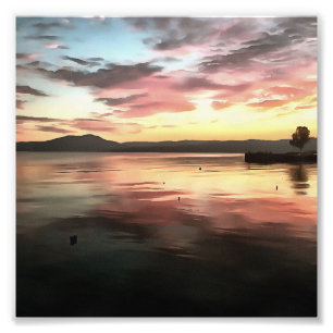 Foto Atardecer Reflejado En La Pintura Del Lago Koycegi