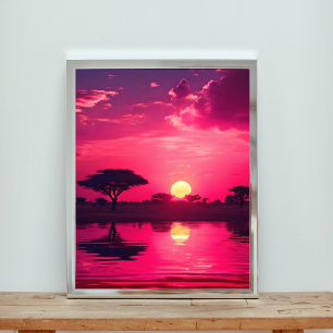Foto Atardecer rosa tranquilo