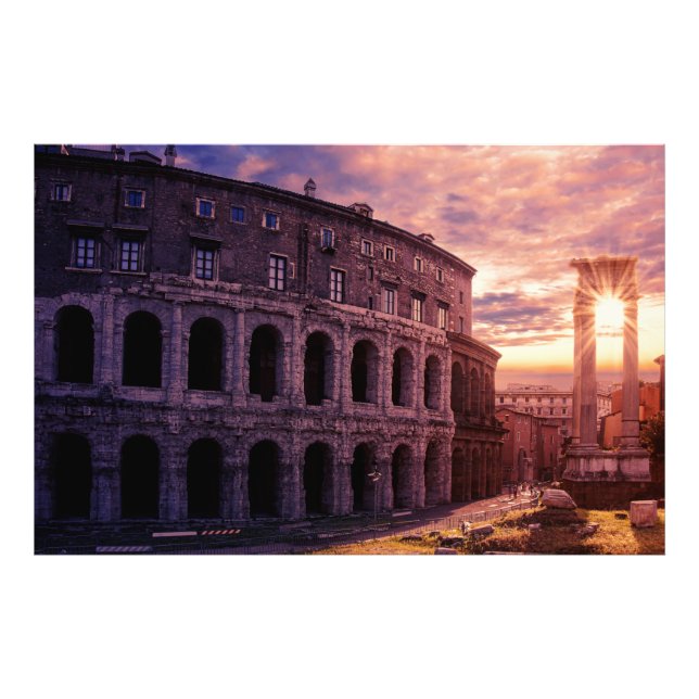 Foto Atardecer sobre el Coliseo de Roma (Frente)