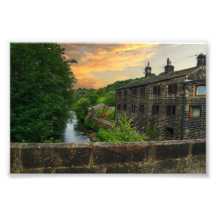 Atardecer sobre el puente de Hawksclough, Mytholmr