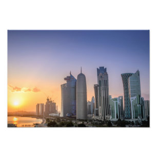 Foto Atardecer sobre la ciudad de Doha, Qatar