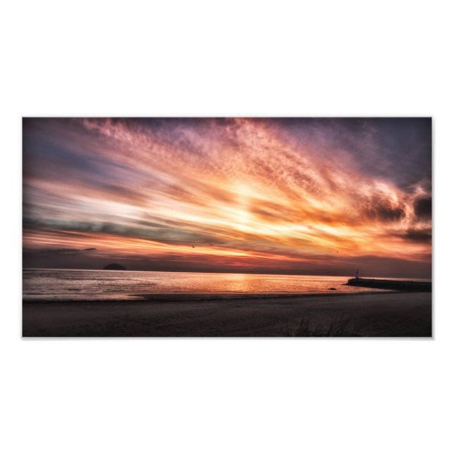 Foto Atardecer sobre la playa de Girvan Beach, Ayrshire (Frente)